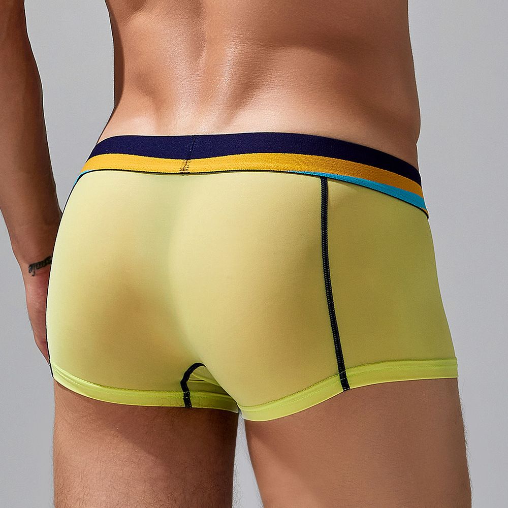 2PCS Thin Breathable Cotton Men Boxer Shorts Trendy Print Male Boxer Knickers Seamless Men's Underwear Comfort Men Boxers Shorts Digital print Men Sexy Boxer Cotton fashion U convex pouch male gay