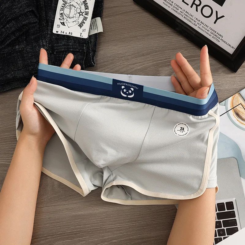 3PCS Antibacterial Big U Breathable Crotch Men's Panties 100% Cotton Trendy Underpants High Elastic Waist Boxers Briefs Cotton BoxerShorts Hombre Panties Man Breathable Underpants Sexy Sports Comfort