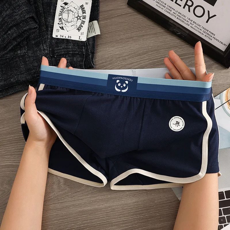 3PCS Antibacterial Big U Breathable Crotch Men's Panties 100% Cotton Trendy Underpants High Elastic Waist Boxers Briefs Cotton BoxerShorts Hombre Panties Man Breathable Underpants Sexy Sports Comfort
