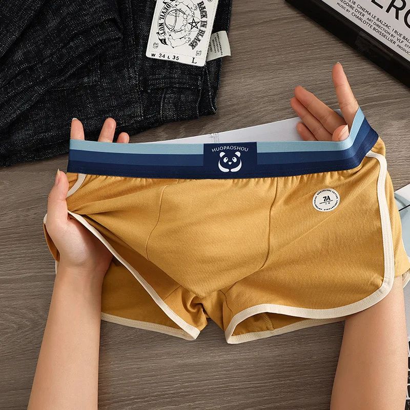 3PCS Antibacterial Big U Breathable Crotch Men's Panties 100% Cotton Trendy Underpants High Elastic Waist Boxers Briefs Cotton BoxerShorts Hombre Panties Man Breathable Underpants Sexy Sports Comfort