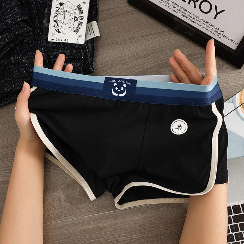 3PCS Antibacterial Big U Breathable Crotch Men's Panties 100% Cotton Trendy Underpants High Elastic Waist Boxers Briefs Cotton BoxerShorts Hombre Panties Man Breathable Underpants Sexy Sports Comfort
