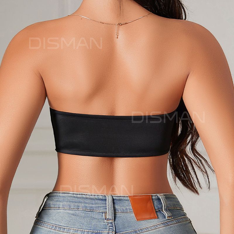 Women's Strapless No Padding Seamless Front Button Bra Comfortable Smooth Underwear Women Strapless Bra Seamless Tube Tops Breathable Wireless Wedding Brassiere Push Up Bras Female Lingerie