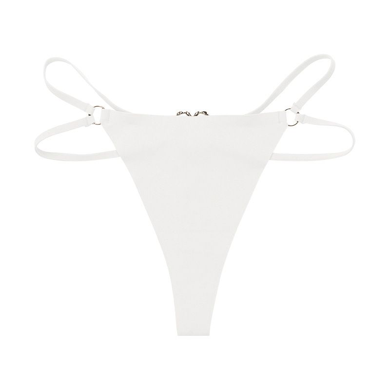 4PCS Iron Ring Sexy Women G String Briefs Ice Silk Panties Girls Underwear Thong Underpants Seamless Lingerie Plus Size Two Belts Hollow Out G-String Thongs Breathable Underwear for Female Solid Color