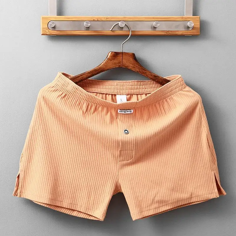 2PCS WJ Stretch Cotton Underwear Mens Boxer Shorts Threaded Aro Pants Sleepwear Loungewear Shorts Boxers Male Underpants Panties Men Cotton Boxers Shorts Loose Mid-Waisted Men's Plus Size Underwear
