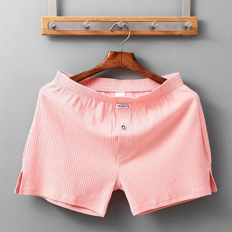 2PCS WJ Stretch Cotton Underwear Mens Boxer Shorts Threaded Aro Pants Sleepwear Loungewear Shorts Boxers Male Underpants Panties Men Cotton Boxers Shorts Loose Mid-Waisted Men's Plus Size Underwear
