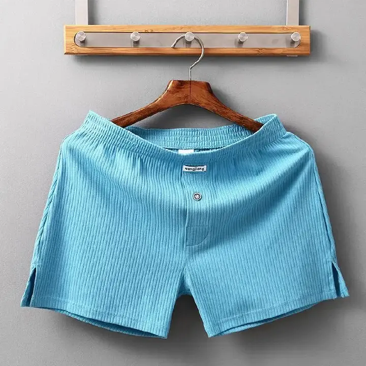2PCS WJ Stretch Cotton Underwear Mens Boxer Shorts Threaded Aro Pants Sleepwear Loungewear Shorts Boxers Male Underpants Panties Men Cotton Boxers Shorts Loose Mid-Waisted Men's Plus Size Underwear