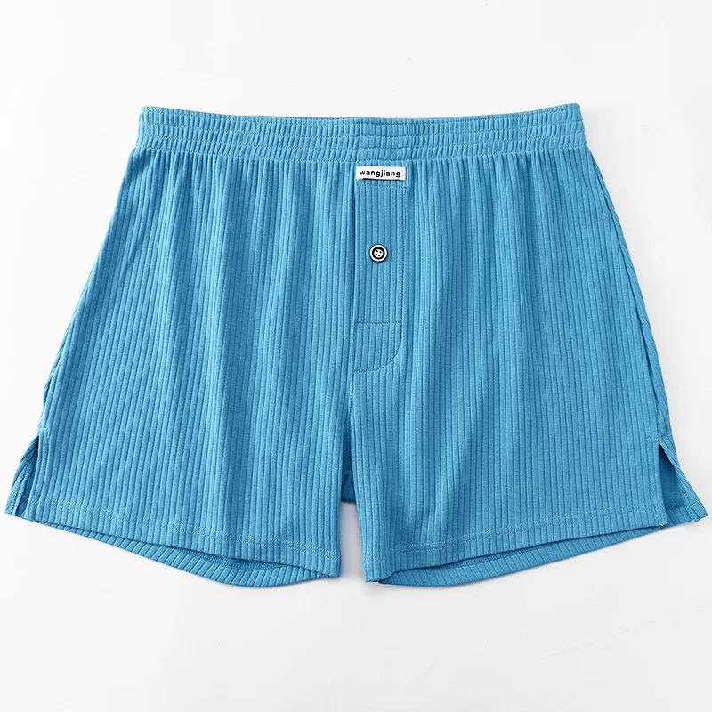 2PCS WJ Stretch Cotton Underwear Mens Boxer Shorts Threaded Aro Pants Sleepwear Loungewear Shorts Boxers Male Underpants Panties Men Cotton Boxers Shorts Loose Mid-Waisted Men's Plus Size Underwear