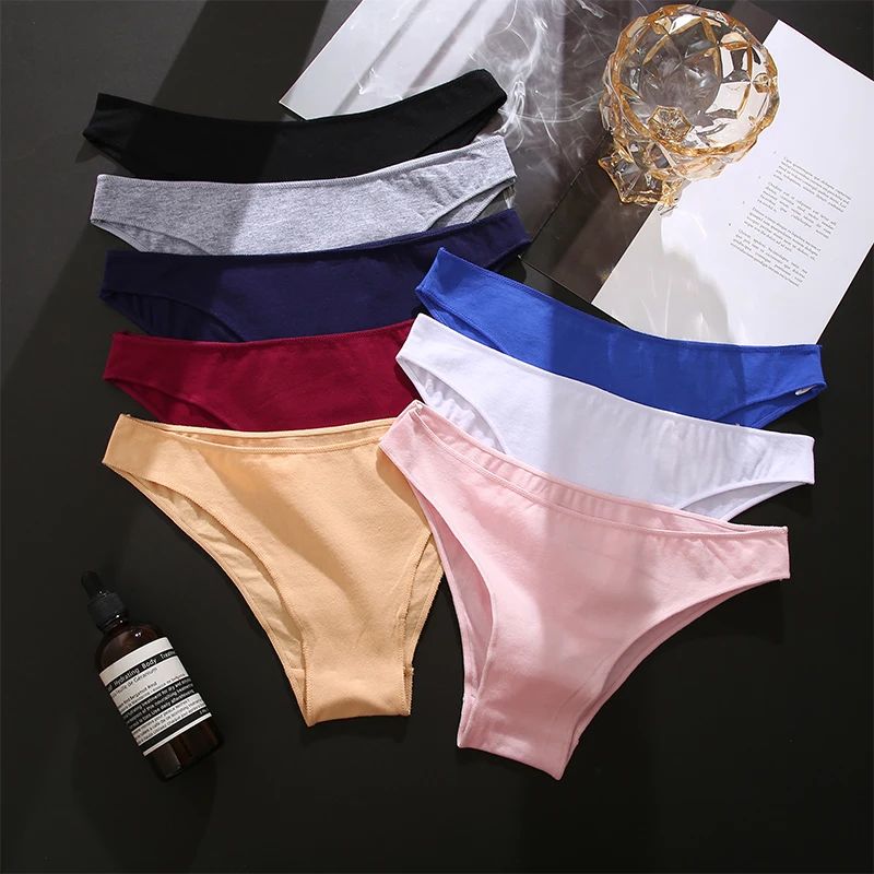 5PCS M-XXL Panties Women Cotton Lingerie Woman Underwear Sexy Femme Underwear Girls Underpant Panty Cotton Panties for Women Sexy Low Waist Briefs Female Breathable Underwear Girl Intimates Lingerie