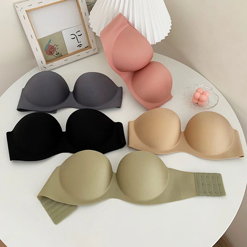 2PCS Sexy Strapless Bras Women Wireless Bralette Soft Female Underwear Ladies Seamless Bras Invisible Bra With 2pcs Straps