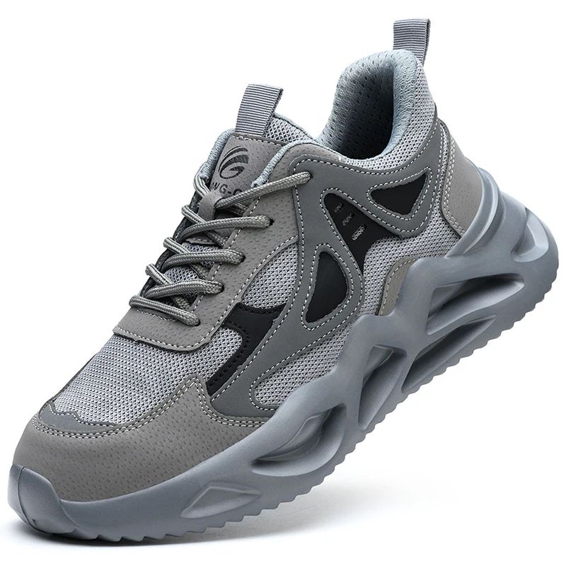Lightweight Safety Shoes Men Work Shoes Steel Toe Cap Working Boots Sneakers Man Breathable Shoes Tactical Boots safety shoes for men, anti-impact and anti-piercing work shoes, fashionable