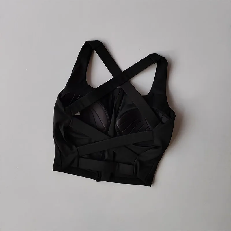 Crossed Back Nude Quick-drying Integrated Yoga Suit Vest Beautiful Back Shock-proof High-intensity Running Fitness Underwear