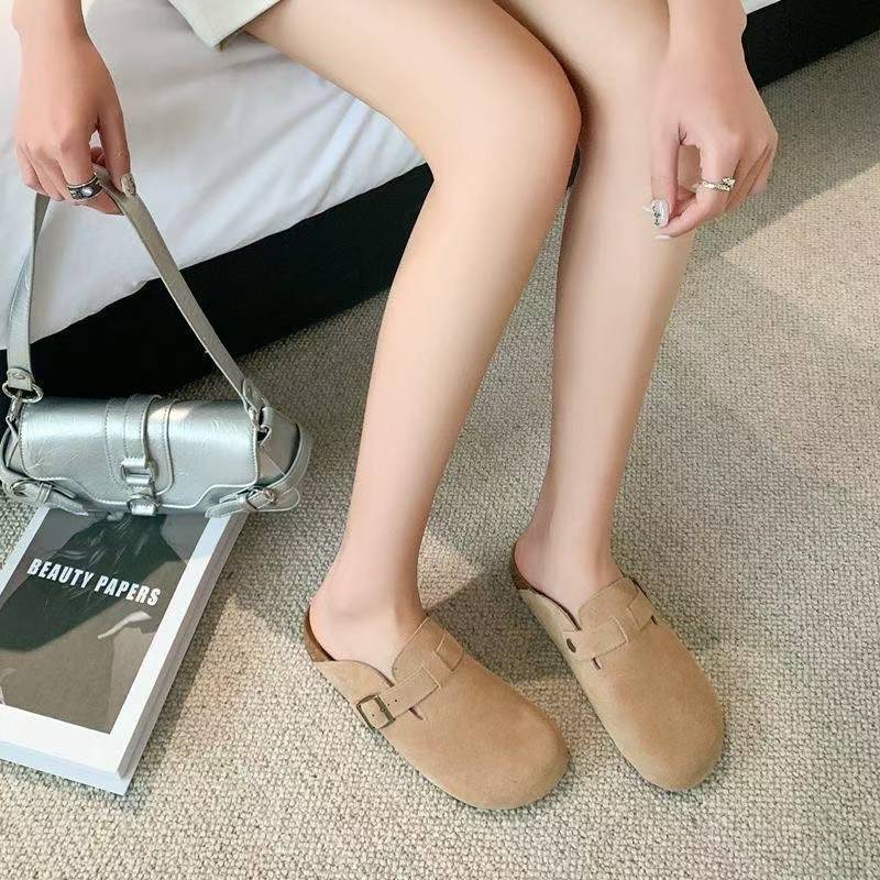 Crestar Fashion Clogs Slippers For Women Classic Suede Women Mules Cork Footbed Leather Potato Shoes With Arch Support Beach Slide Crestar Fashion Clogs Slippers For Women（Choose one size larger）