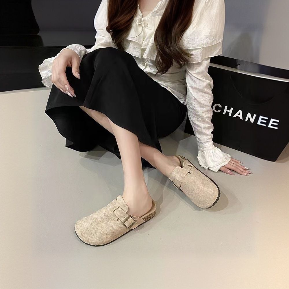 Crestar Fashion Clogs Slippers For Women Classic Suede Women Mules Cork Footbed Leather Potato Shoes With Arch Support Beach Slide Crestar Fashion Clogs Slippers For Women（Choose one size larger）