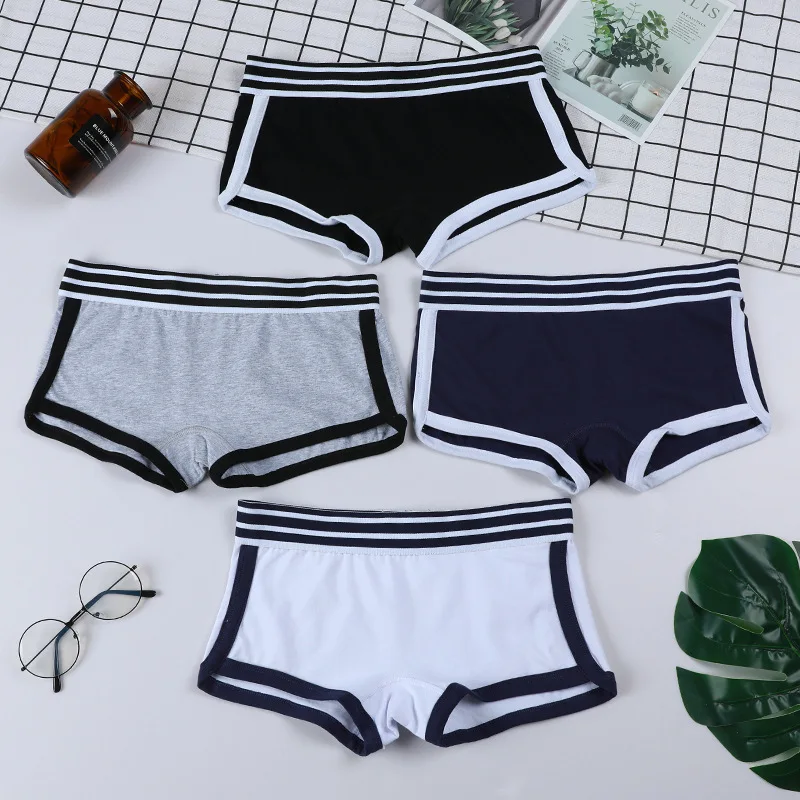 3PCS Low Waist Boxer Panties for Women, Comfortable and Breathable Underwear, Ladies Pants, Intimate Lingerie, Female Boxer, Sport Ladies Solid color boxers Briefs Comfortable Female Underwear Sporty
