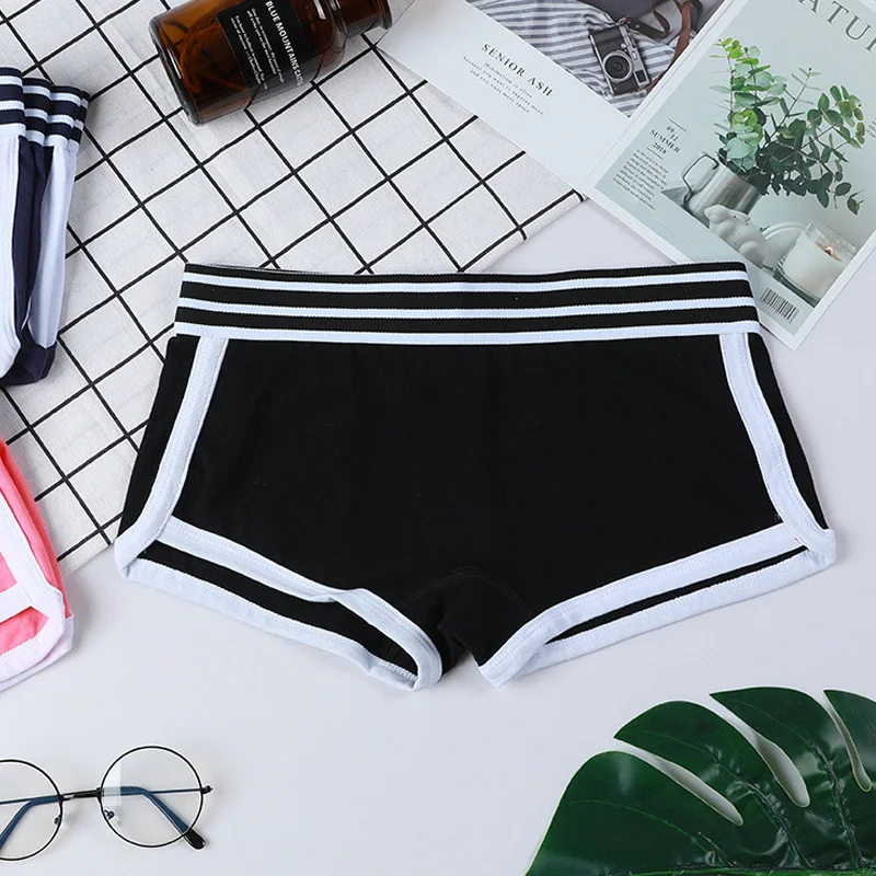 3PCS Low Waist Boxer Panties for Women, Comfortable and Breathable Underwear, Ladies Pants, Intimate Lingerie, Female Boxer, Sport Ladies Solid color boxers Briefs Comfortable Female Underwear Sporty
