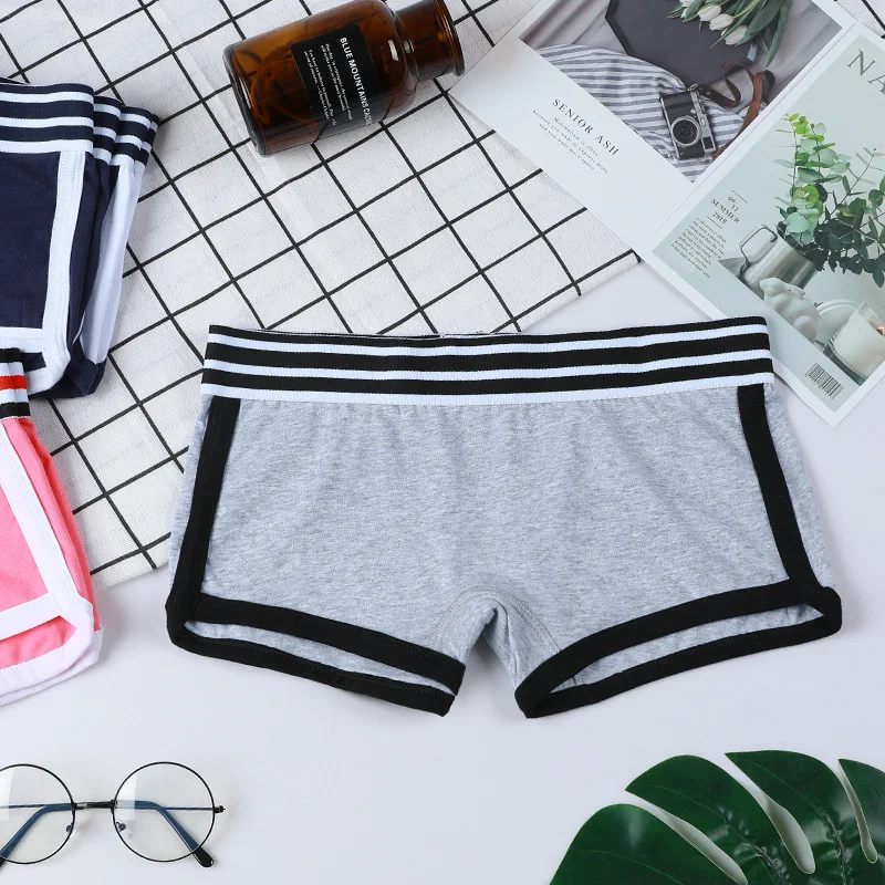 3PCS Low Waist Boxer Panties for Women, Comfortable and Breathable Underwear, Ladies Pants, Intimate Lingerie, Female Boxer, Sport Ladies Solid color boxers Briefs Comfortable Female Underwear Sporty