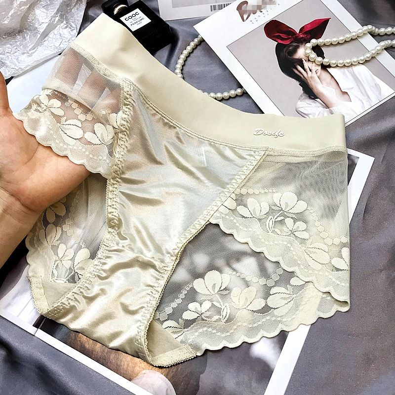 3PCS Women Lace Panties High Waist Lingerie Brief Plus Size L-2XL Sexy Women's Underwear Cheeky Sexy Woman Lingeries Intimates Women Luxury Satin panties Lace briefs High waist Plus size Cotton crotch