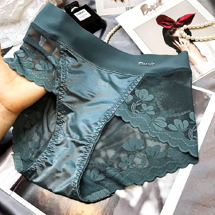 3PCS Women Lace Panties High Waist Lingerie Brief Plus Size L-2XL Sexy Women's Underwear Cheeky Sexy Woman Lingeries Intimates Women Luxury Satin panties Lace briefs High waist Plus size Cotton crotch