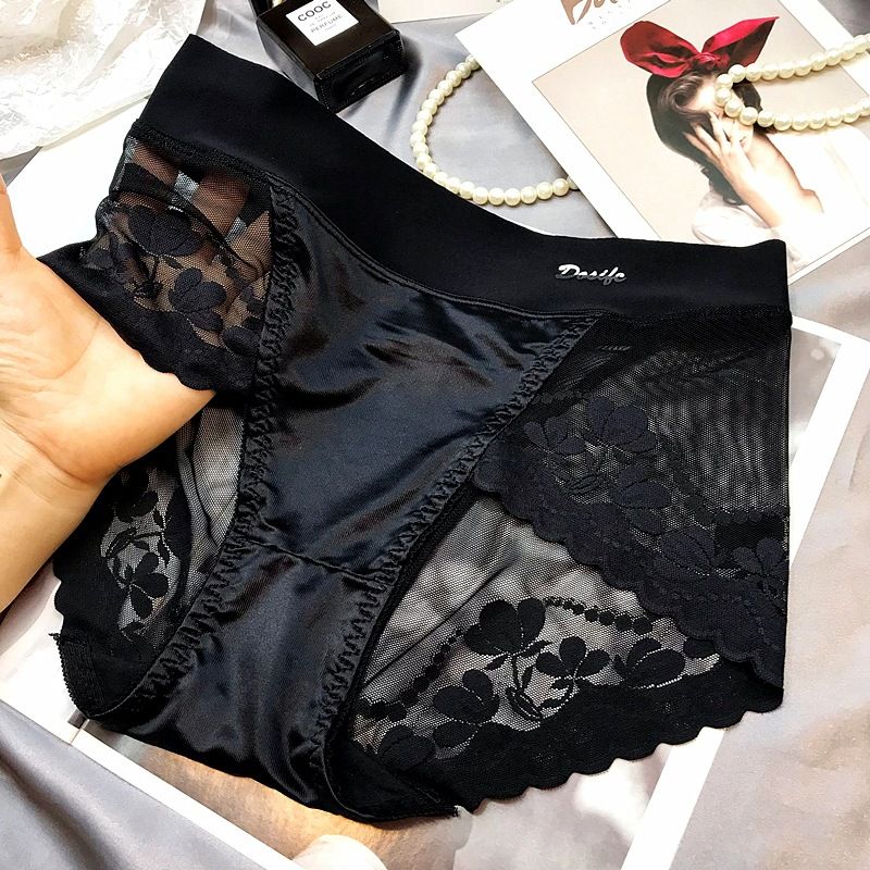3PCS Women Lace Panties High Waist Lingerie Brief Plus Size L-2XL Sexy Women's Underwear Cheeky Sexy Woman Lingeries Intimates Women Luxury Satin panties Lace briefs High waist Plus size Cotton crotch