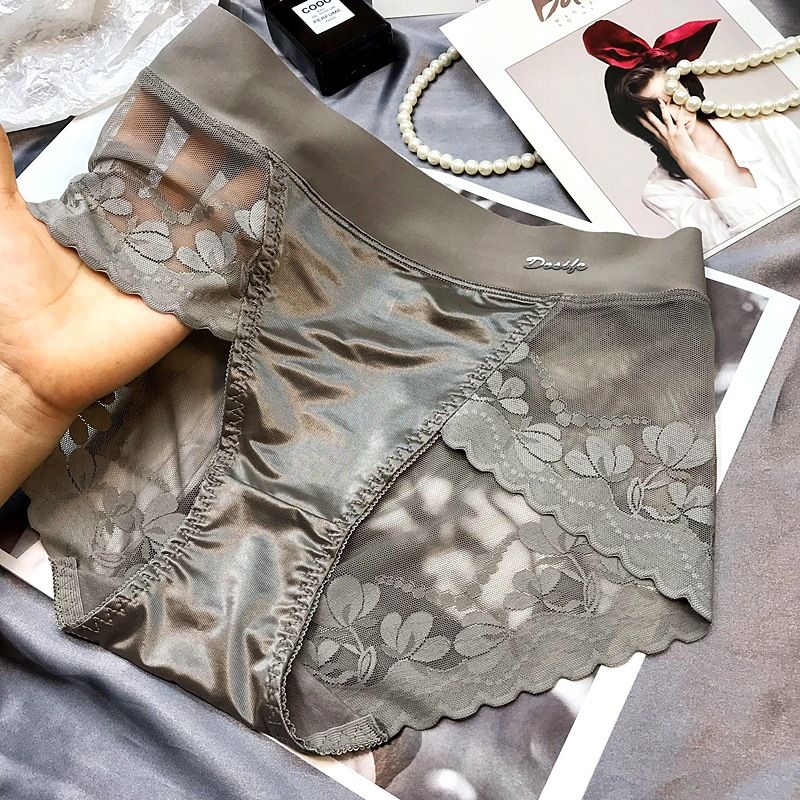 3PCS Women Lace Panties High Waist Lingerie Brief Plus Size L-2XL Sexy Women's Underwear Cheeky Sexy Woman Lingeries Intimates Women Luxury Satin panties Lace briefs High waist Plus size Cotton crotch