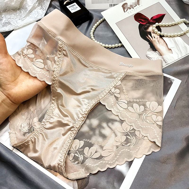 3PCS Women Lace Panties High Waist Lingerie Brief Plus Size L-2XL Sexy Women's Underwear Cheeky Sexy Woman Lingeries Intimates Women Luxury Satin panties Lace briefs High waist Plus size Cotton crotch