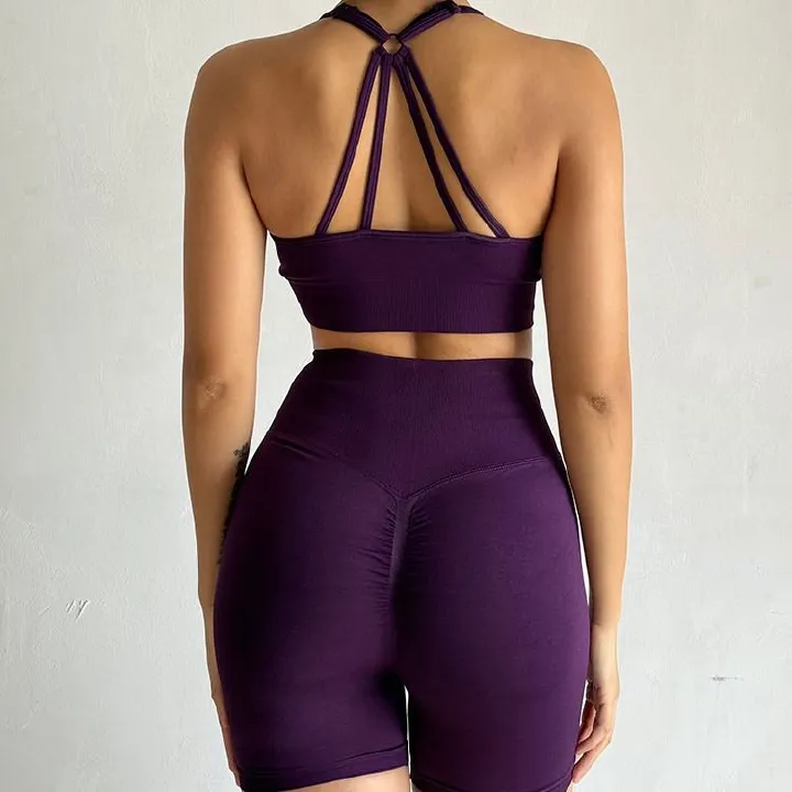 2 piece/set Yoga Sets Women High Waist Workout Outfits Gym Wear Gym Clothing Sports Suits Fitness Tracksuit Sportswear Shorts Suit Yoga Suit for Women Seamless Fitness Gym Clothes