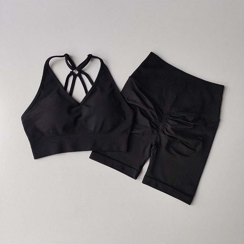 2 piece/set Yoga Sets Women High Waist Workout Outfits Gym Wear Gym Clothing Sports Suits Fitness Tracksuit Sportswear Shorts Suit Yoga Suit for Women Seamless Fitness Gym Clothes
