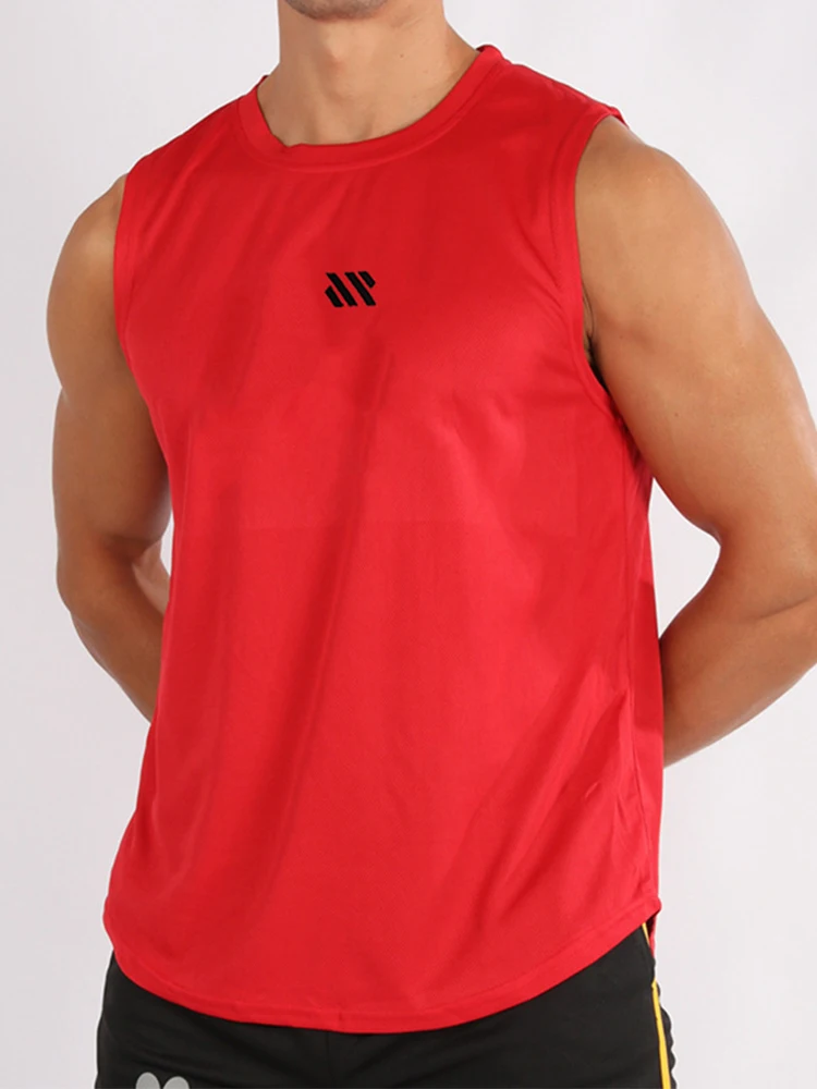 new Gym Vest Men Bodybuilding Sleeveless Sports Tank Top quick-drying mesh Fitness Running Tank Top Quick-drying Loose Bodybuilding Sleeveless Shirt Men Fashion Basketball Vest