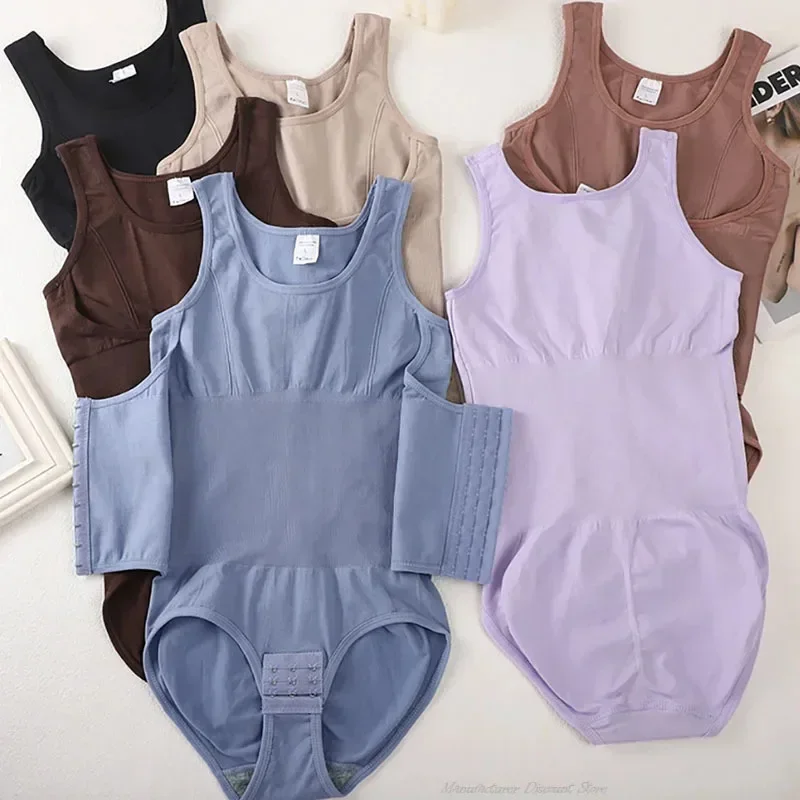 New Bodysuit Shapewear with Zipper Belt Women Tummy Control Fajas Body Shaper Waist Trainer Slimming Cincher Corset Tops Zipper Belt Bodysuit Shapewear For Women Tummy Control Fajas Body Shaper Waist