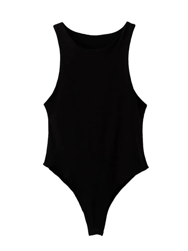 Solid sexy bodycon women bodysuits female 4 color green slim casual bodysuit chic lady club short playsuits Women Fashion With Halter Neck Skinny Bodysuit Sexy Sleeveless Snap-button Female Playsuits