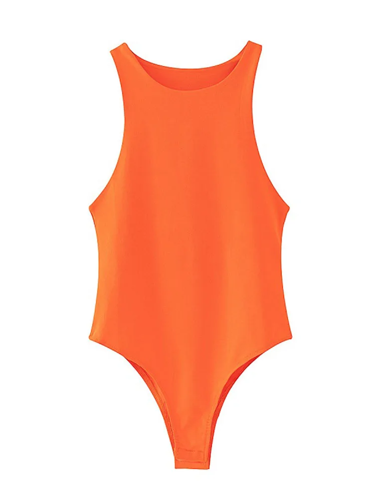 Solid sexy bodycon women bodysuits female 4 color green slim casual bodysuit chic lady club short playsuits Women Fashion With Halter Neck Skinny Bodysuit Sexy Sleeveless Snap-button Female Playsuits