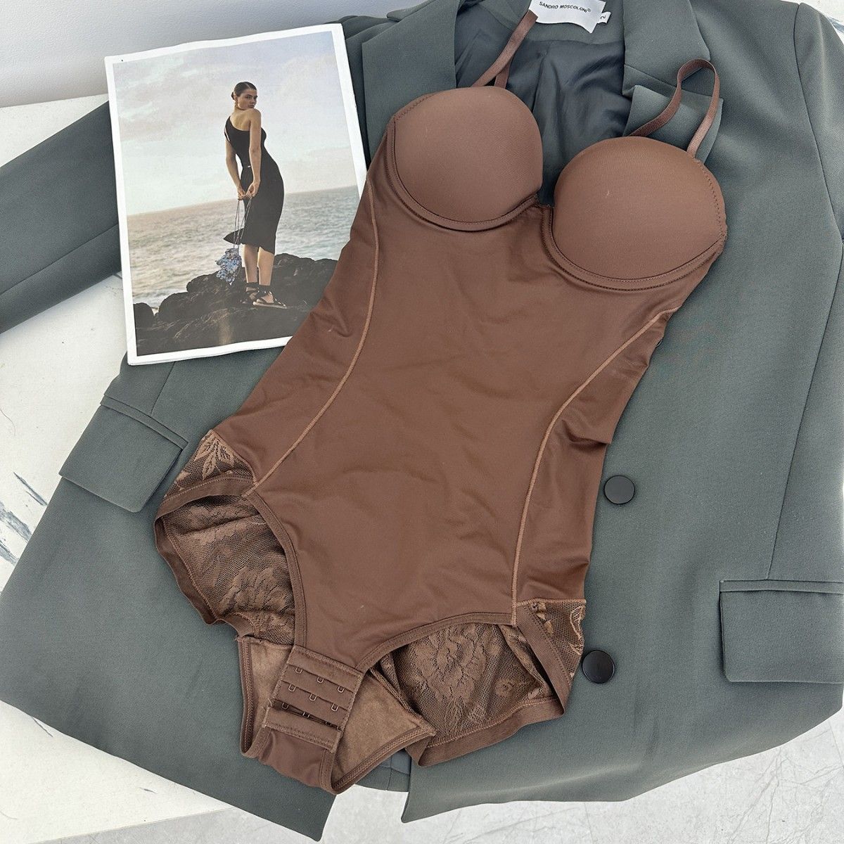Solid Seamless Shaping Shapewear Bodysuit, Tummy Control Butt Lifting Slimmer Body Shaper, Women's Underwear & Shapewear Bodysuit for Women Faja Full Body Shaper Thong Soft Body Shaping Sculpting