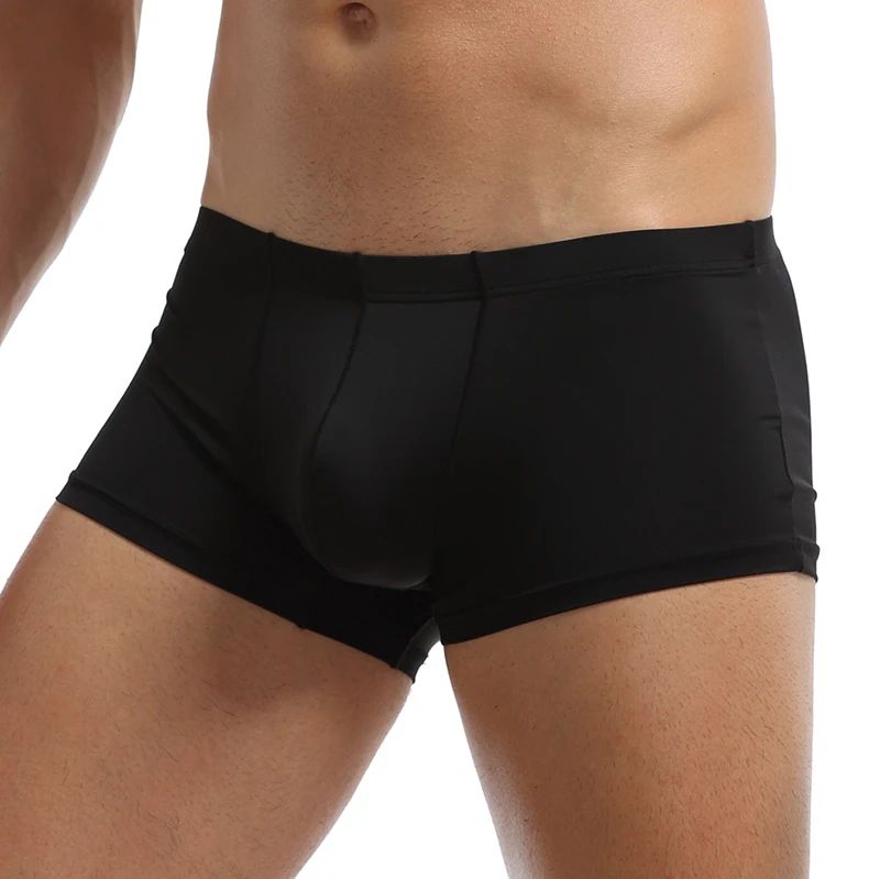 3PCS Men's Ice Silk Boxers Breathable Panties Male Large Ultra Thin Boxer Shorts Sexy Underwear Ice Silk Man Underwear Boxer Metal Fiber Antistatic Men Underpants Seamless Cut Hem Men's Panties Boxer