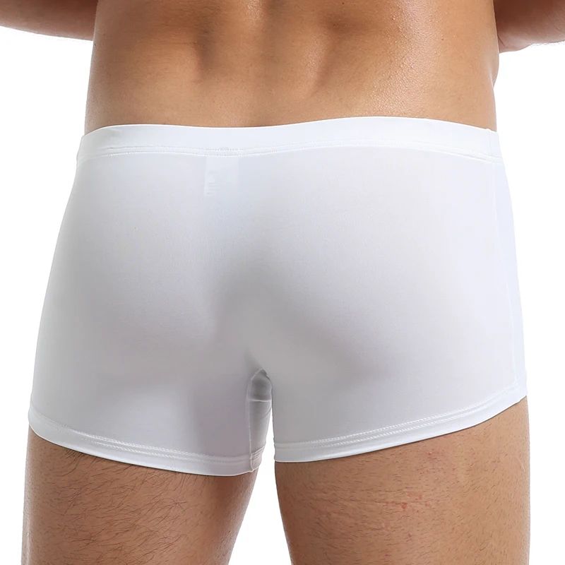 3PCS Men's Ice Silk Boxers Breathable Panties Male Large Ultra Thin Boxer Shorts Sexy Underwear Ice Silk Man Underwear Boxer Metal Fiber Antistatic Men Underpants Seamless Cut Hem Men's Panties Boxer