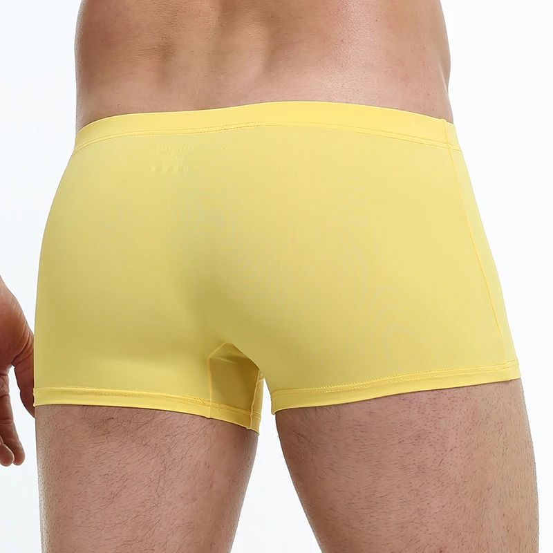 3PCS Men's Ice Silk Boxers Breathable Panties Male Large Ultra Thin Boxer Shorts Sexy Underwear Ice Silk Man Underwear Boxer Metal Fiber Antistatic Men Underpants Seamless Cut Hem Men's Panties Boxer