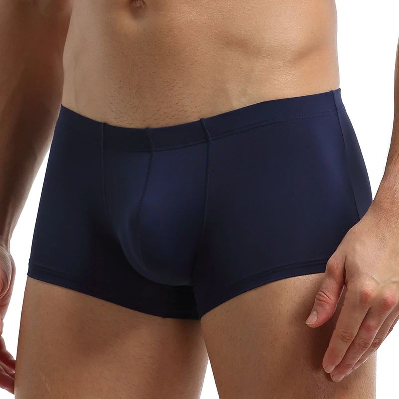 3PCS Men's Ice Silk Boxers Breathable Panties Male Large Ultra Thin Boxer Shorts Sexy Underwear Ice Silk Man Underwear Boxer Metal Fiber Antistatic Men Underpants Seamless Cut Hem Men's Panties Boxer