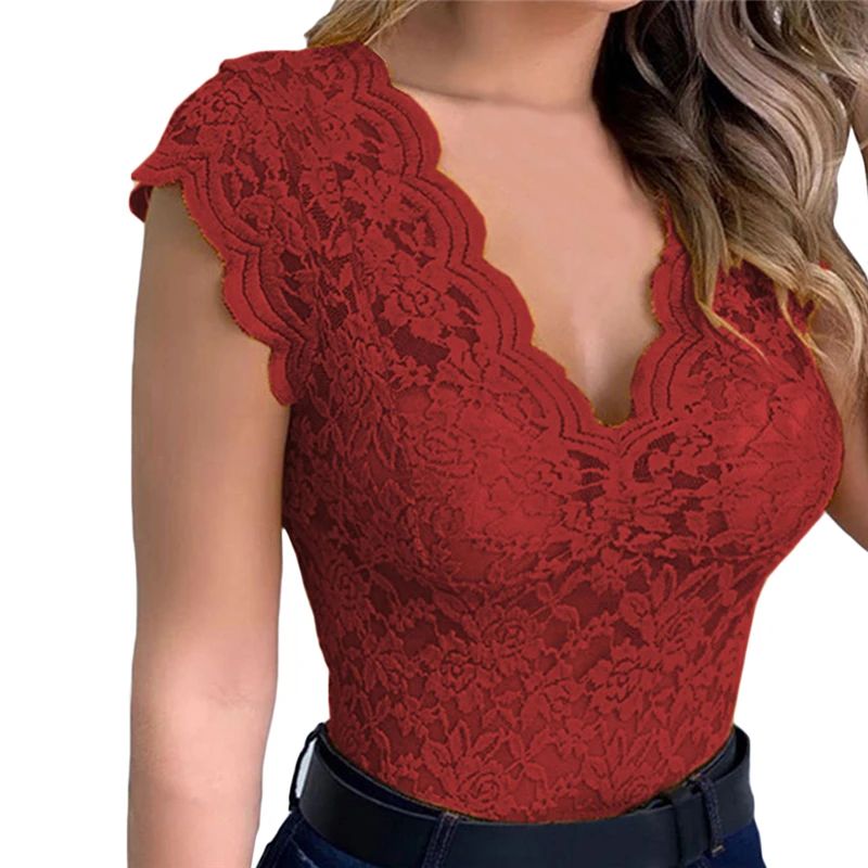 Women Tops Summer Sexy Lace Crochet Cardigan Casual Solid Color Trend Lace Hollow Out Top For Ladies Summer Sexy V Neck Lace Vest Top Women Solid Sleeveless Tank Tops Female Elegant Floral Hollow Out