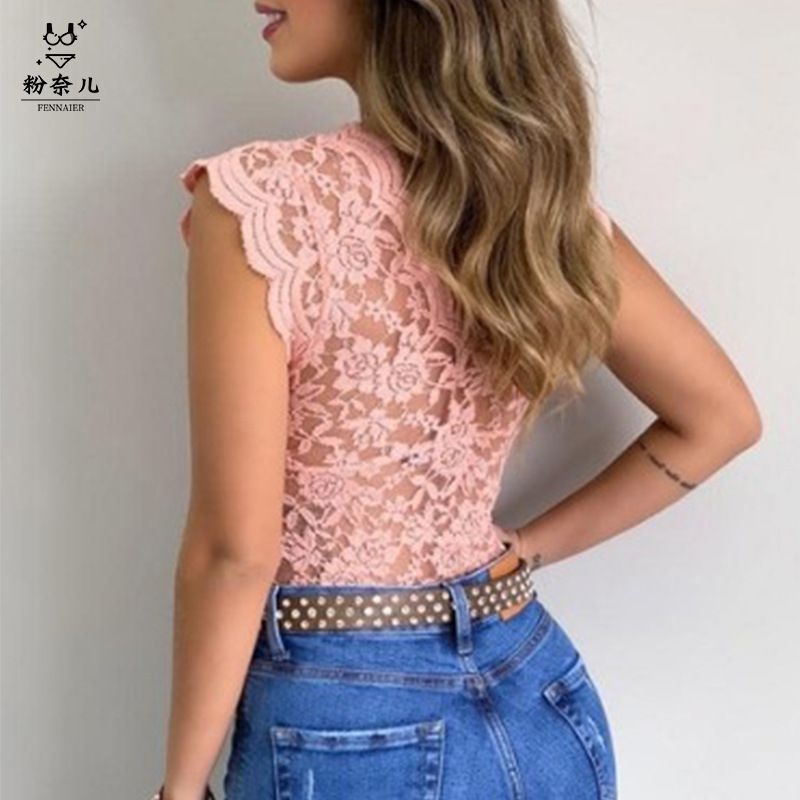 Women Tops Summer Sexy Lace Crochet Cardigan Casual Solid Color Trend Lace Hollow Out Top For Ladies Summer Sexy V Neck Lace Vest Top Women Solid Sleeveless Tank Tops Female Elegant Floral Hollow Out