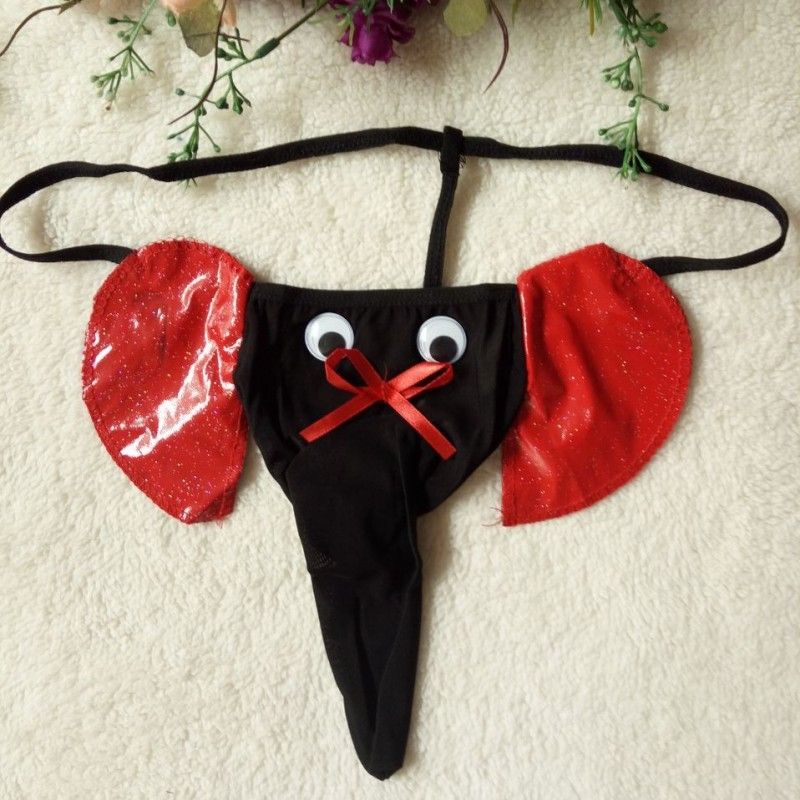 Men's erotic underwear, elephant thong, cartoon sexy T-back; sexy erotic thong, elephant underwear