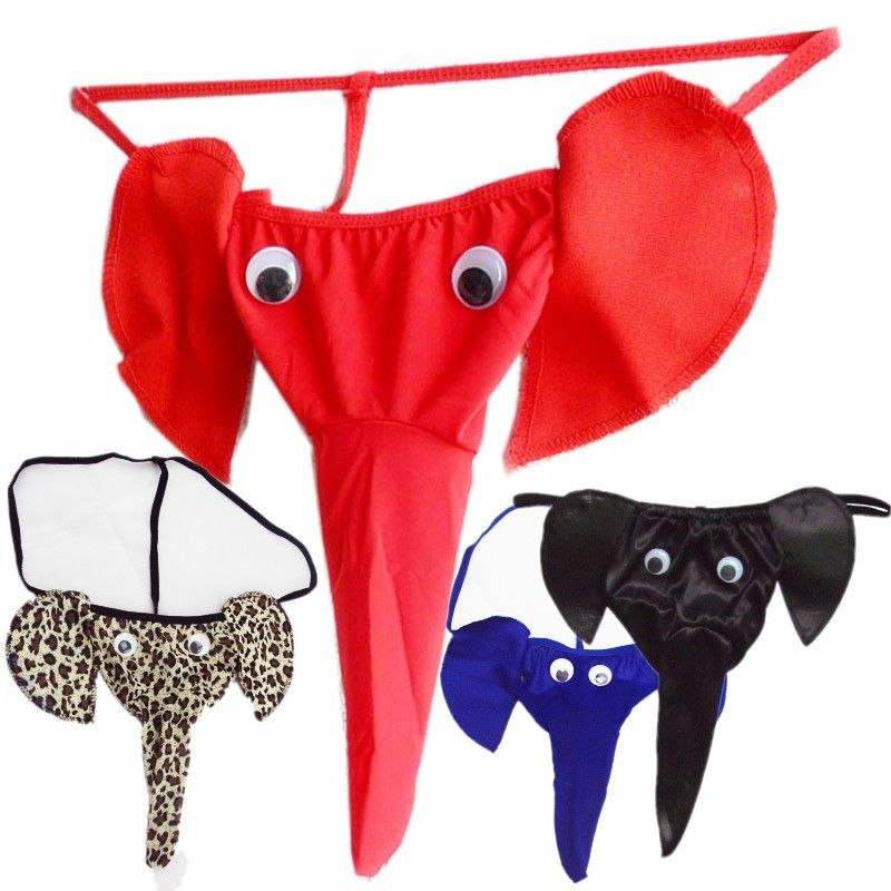 Men's erotic underwear, elephant thong, cartoon sexy T-back; sexy erotic thong, elephant underwear