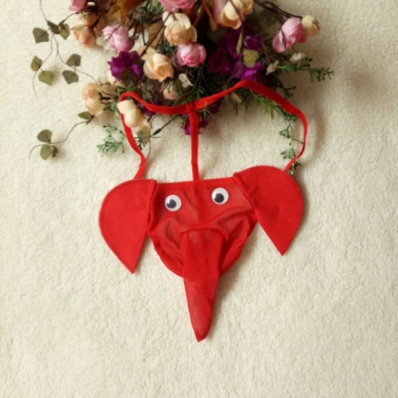 Men's erotic underwear, elephant thong, cartoon sexy T-back; sexy erotic thong, elephant underwear