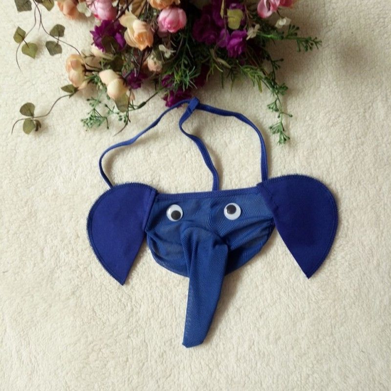 Men's erotic underwear, elephant thong, cartoon sexy T-back; sexy erotic thong, elephant underwear