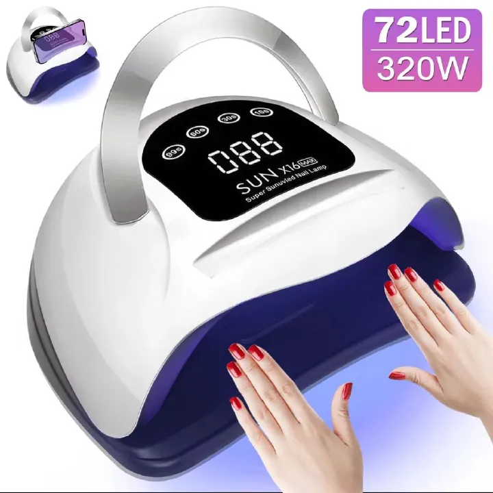 320W SUN X16 Max UV LED Professional Nail Lamp Portable for Nails Gel Polish Curing Dryer Lamp Touch Screen UV Nail Drying Light