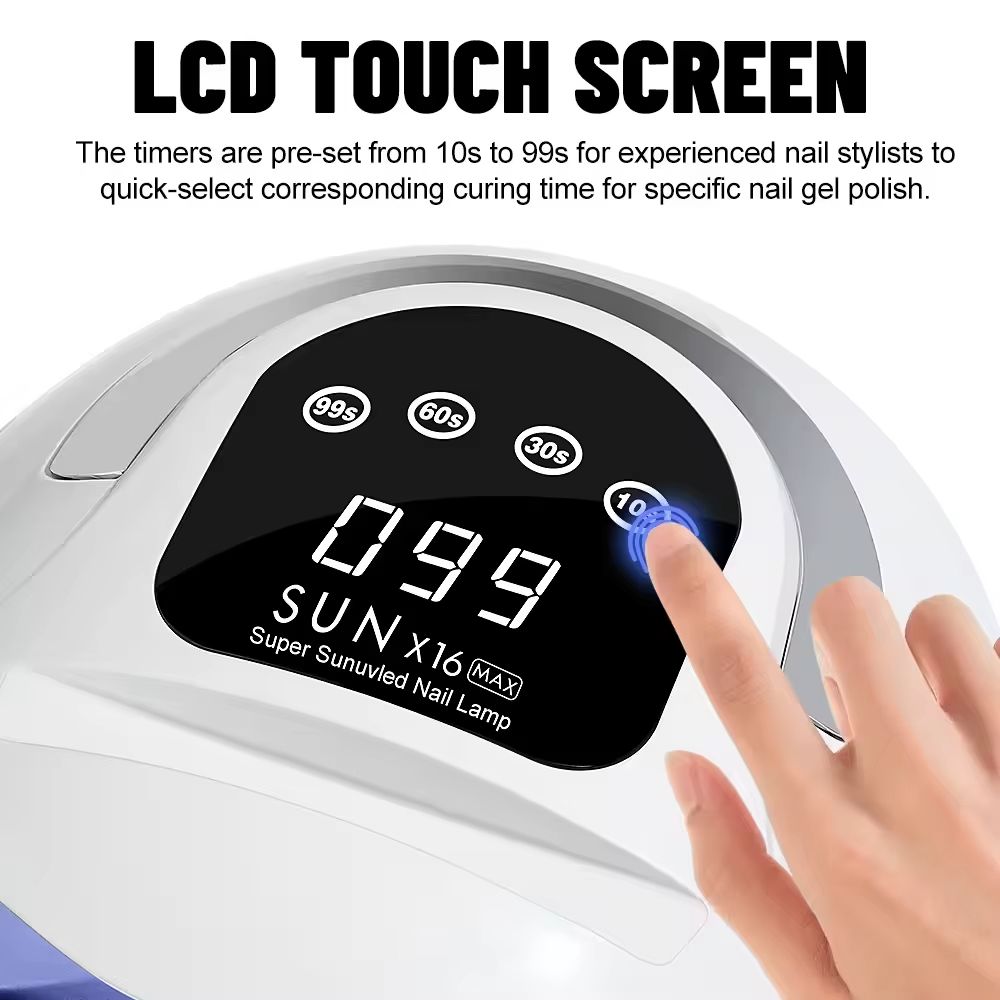 320W SUN X16 Max UV LED Professional Nail Lamp Portable for Nails Gel Polish Curing Dryer Lamp Touch Screen UV Nail Drying Light