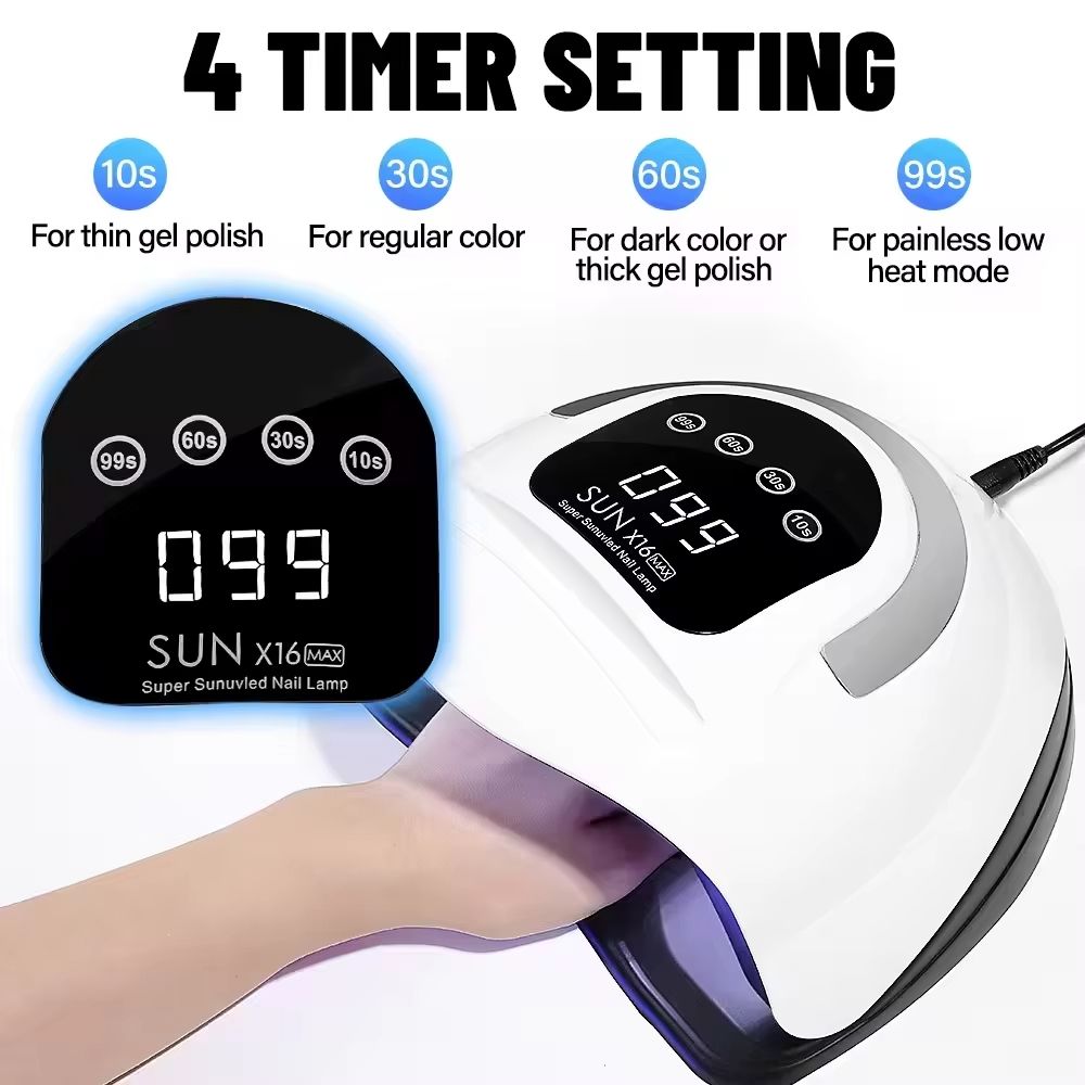 320W SUN X16 Max UV LED Professional Nail Lamp Portable for Nails Gel Polish Curing Dryer Lamp Touch Screen UV Nail Drying Light