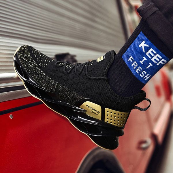 2024 Men Casual Noble Running Sneakers - Black/Gold