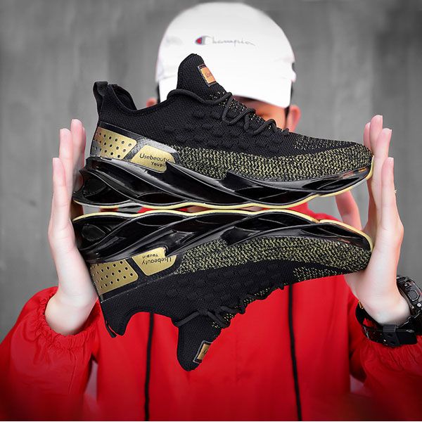 2024 Men Casual Noble Running Sneakers - Black/Gold