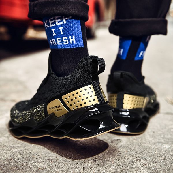 2024 Men Casual Noble Running Sneakers - Black/Gold
