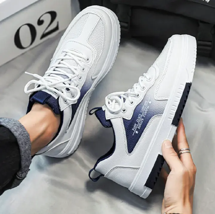 2024 New Casual Shoes Fashion Leather Men Non-slip Wear-resistant Sneakers Men Comfortable Breathable Flat Slip-on Tennis Shoes