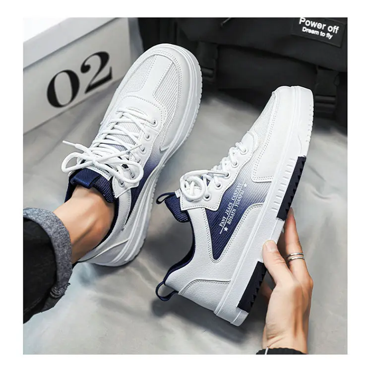 2024 New Casual Shoes Fashion Leather Men Non-slip Wear-resistant Sneakers Men Comfortable Breathable Flat Slip-on Tennis Shoes